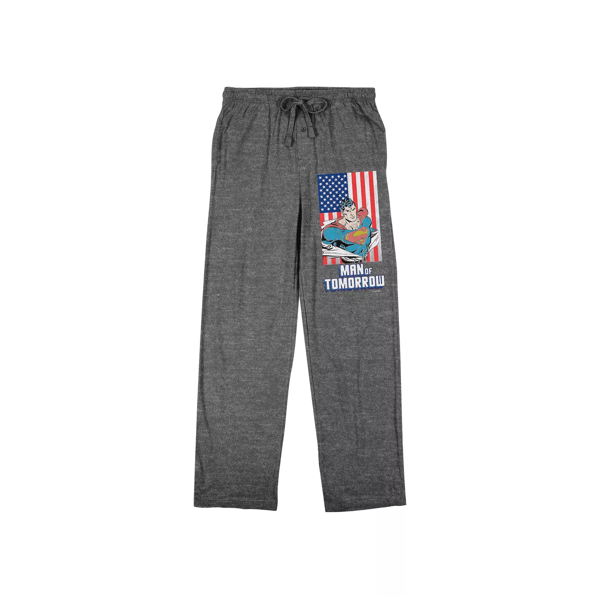 Men's Original & Unrestored DC Comics Superman Pajama Pants, Size: Medium, Black Product Image