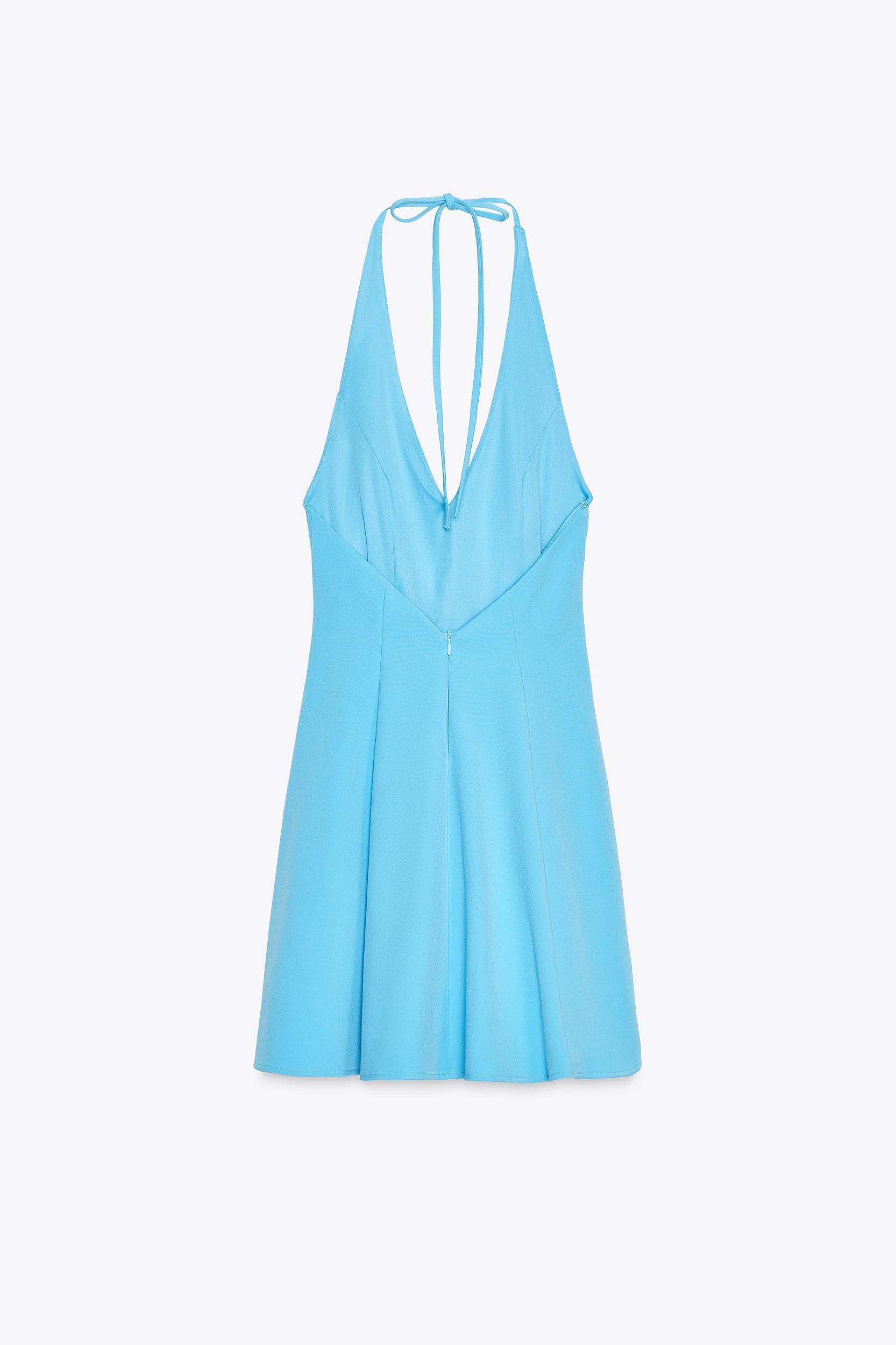 HALTER GODET SHORT DRESS Product Image