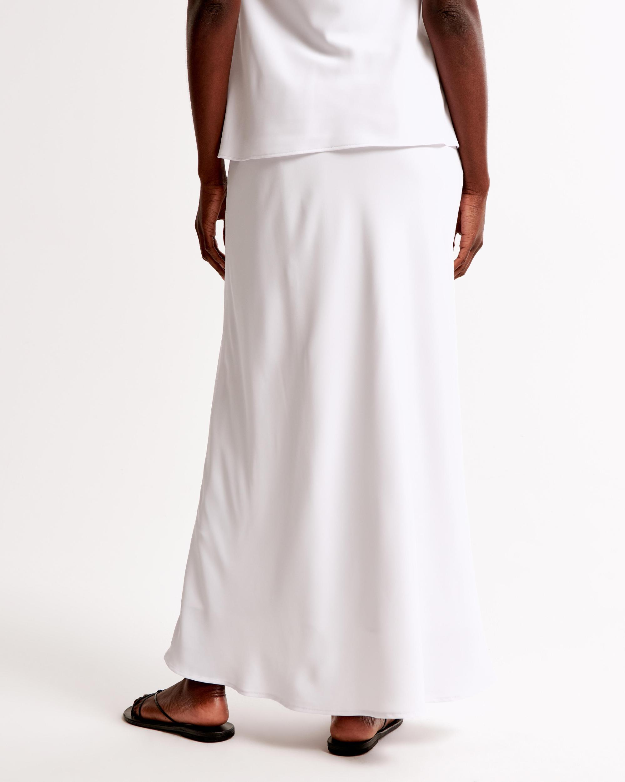 Mid Rise Satin Maxi Skirt Product Image