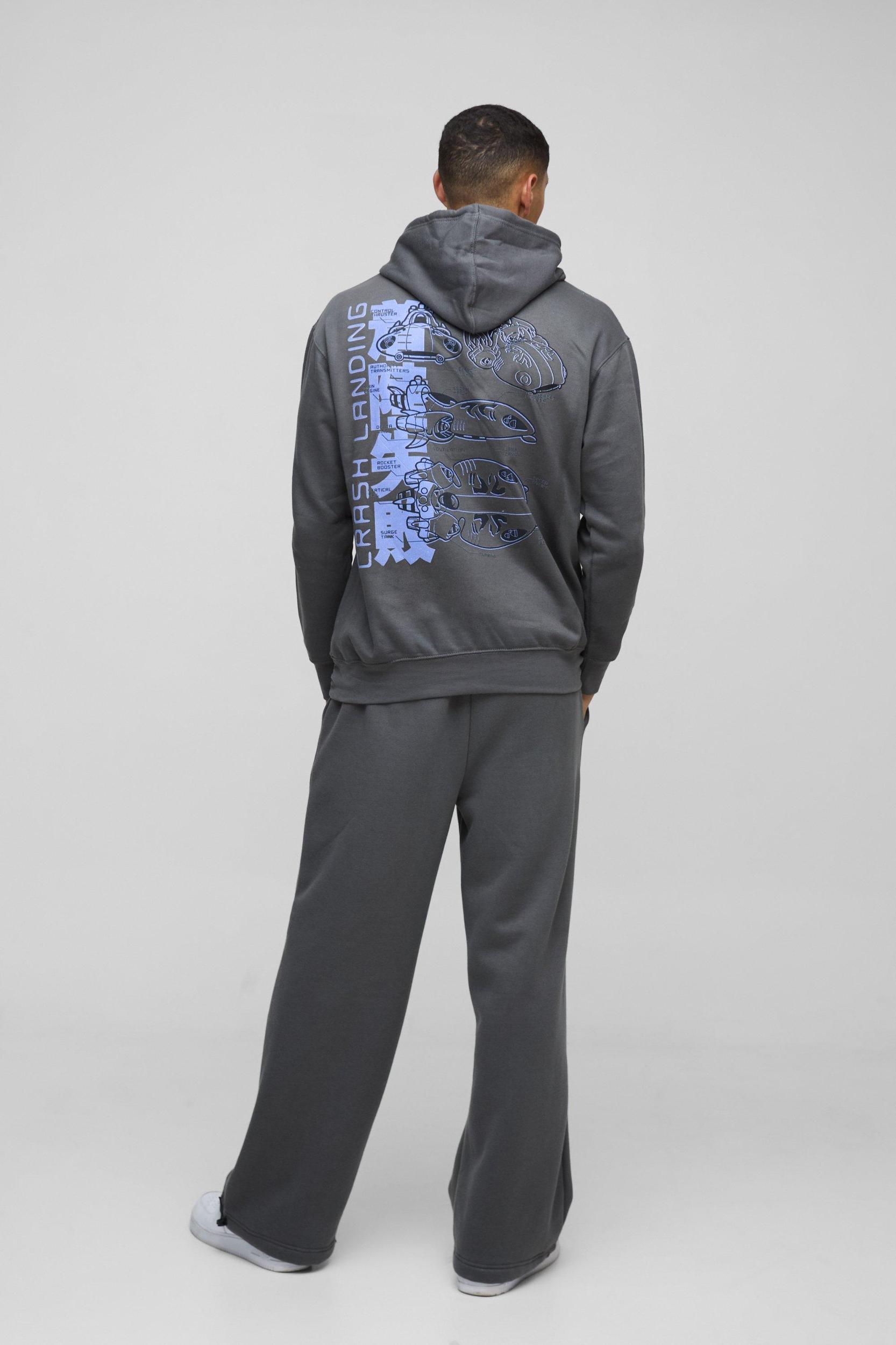 Oversized Disney Lilo and Stitch License Print Hoodie | boohooMAN USA Product Image