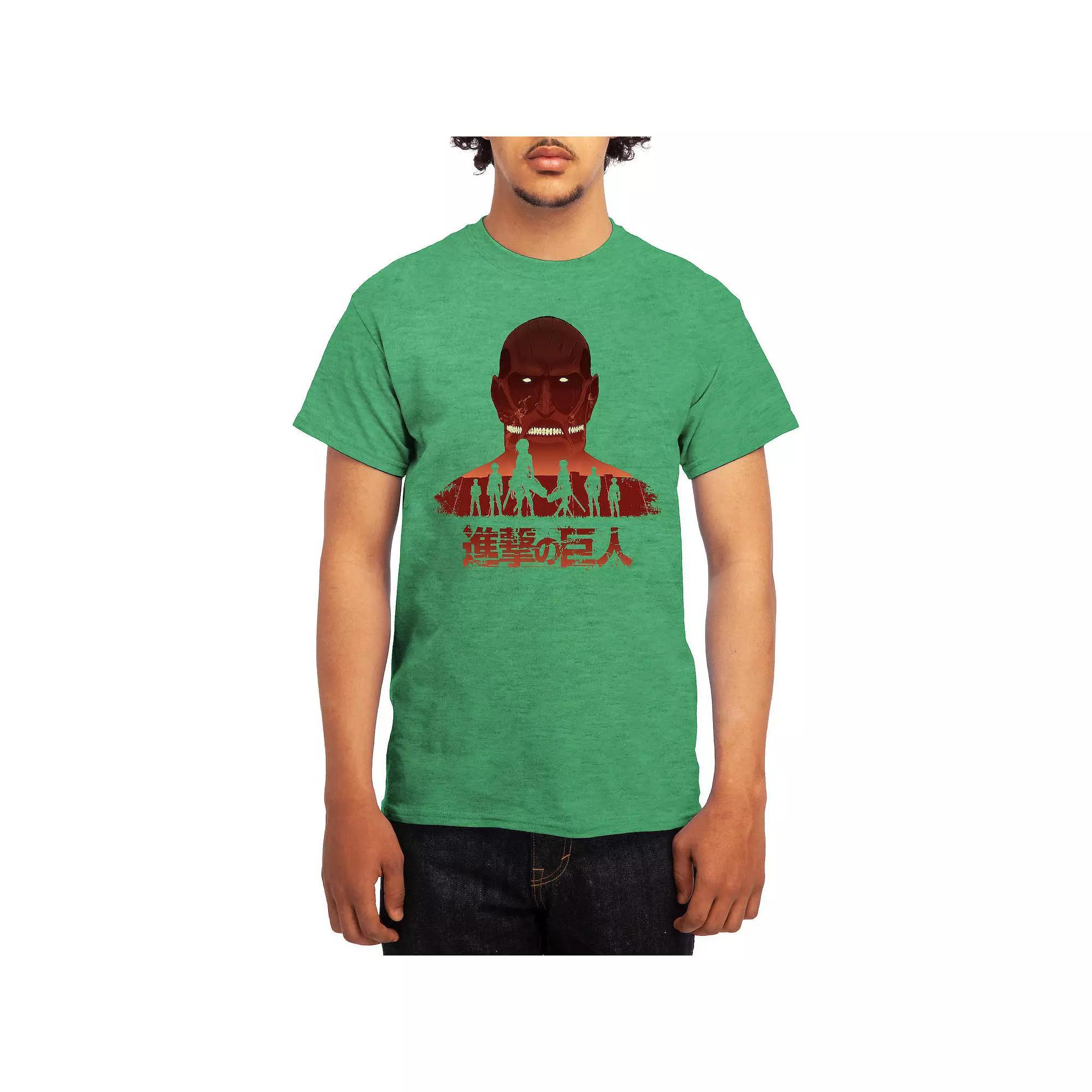 Men's Attack on Titan Distressed Scout Symbol Graphic Tee, Boy's, Size: Medium, Green Product Image