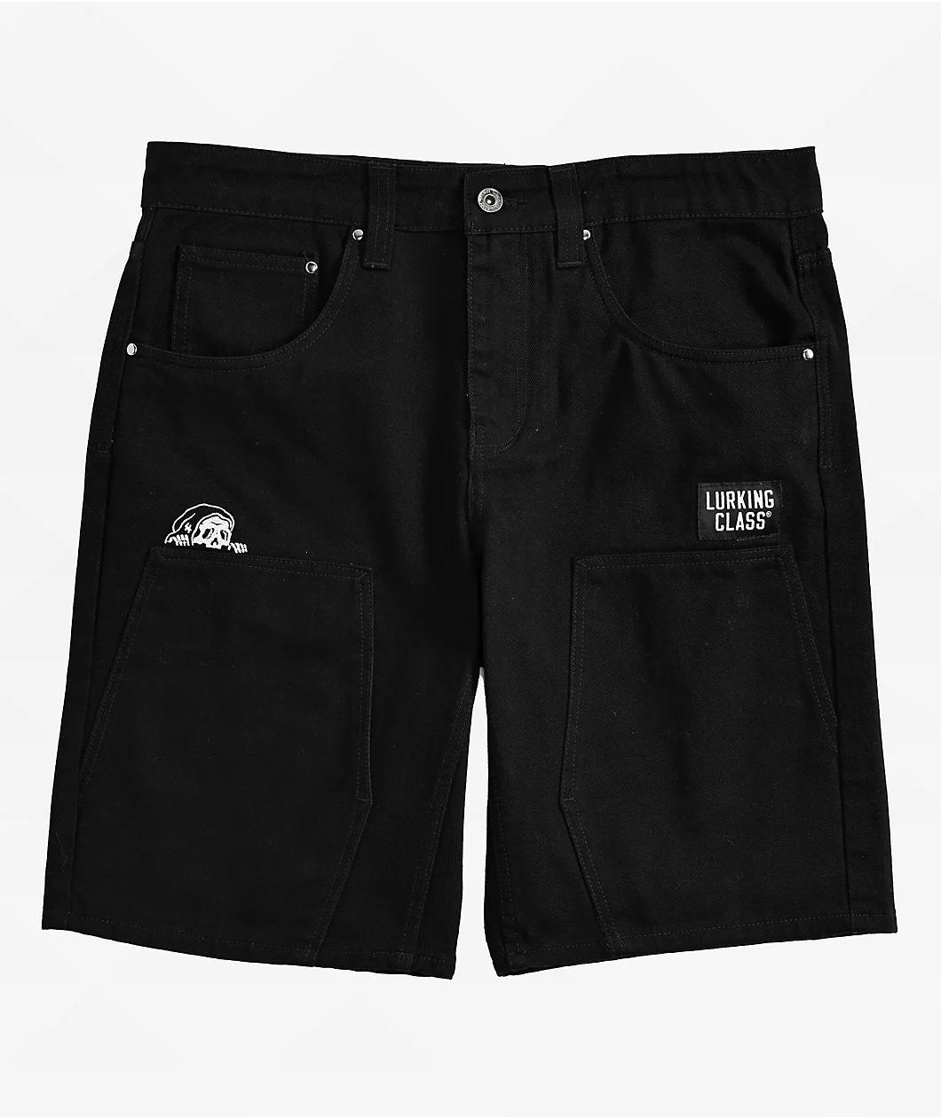 Lurking Class By Sketchy Tank Double Coffin Black Denim Shorts Product Image