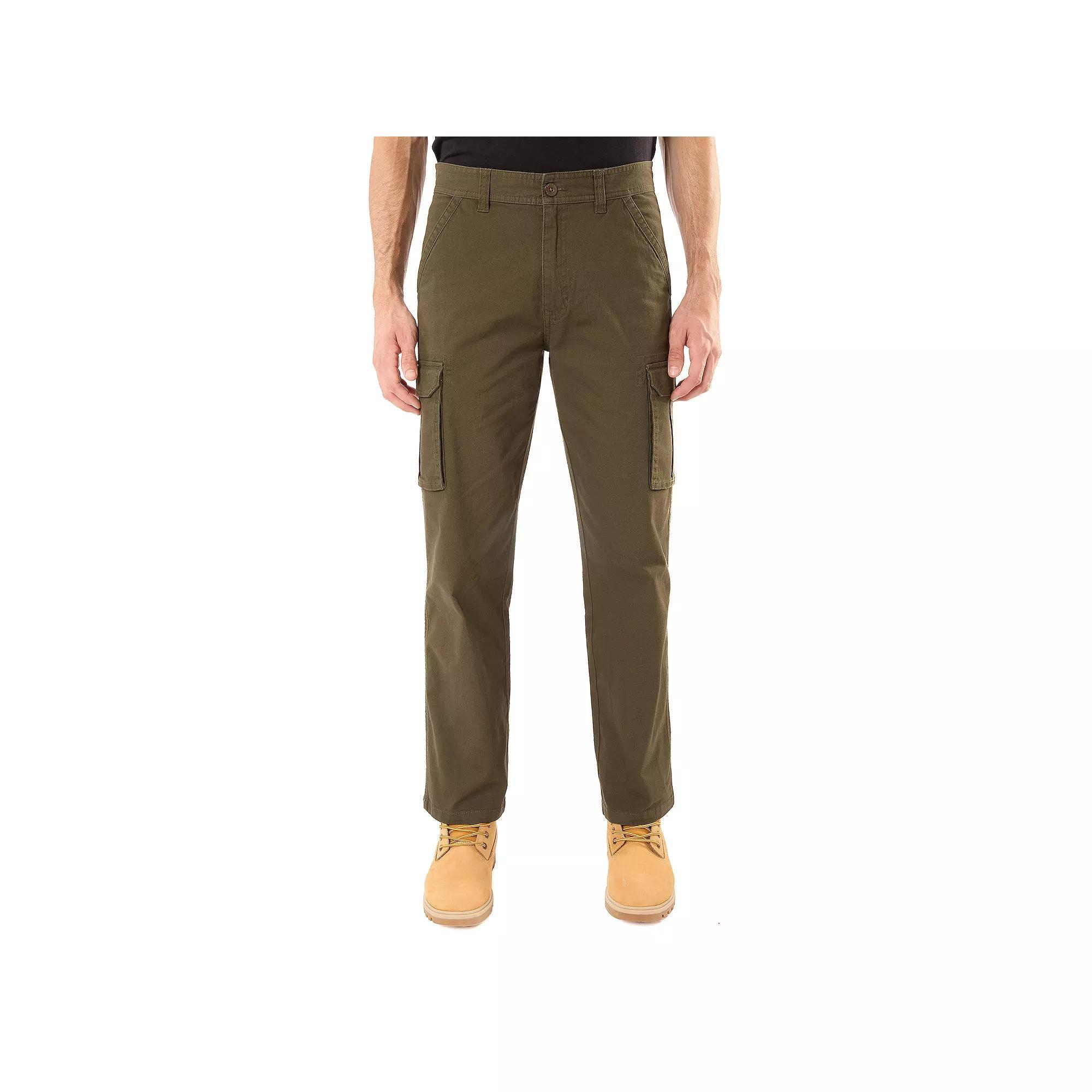 Men's Smith's Workwear Relaxed-Fit Stretch Canvas Cargo Pants, Size: 38X30, Black Olive Product Image