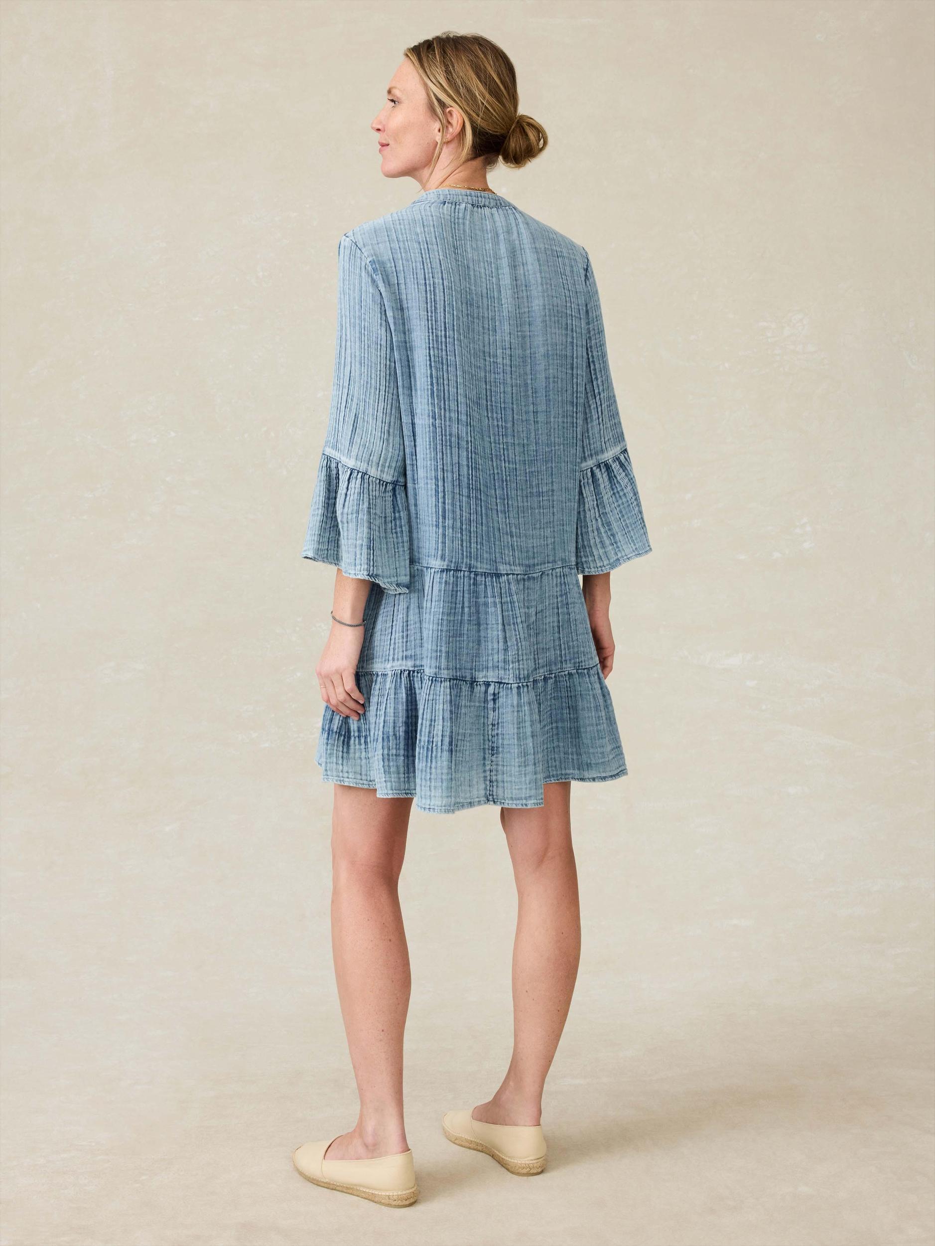Dune Cotton Gauze Kasey Dress - Light Indigo Wash Female Product Image