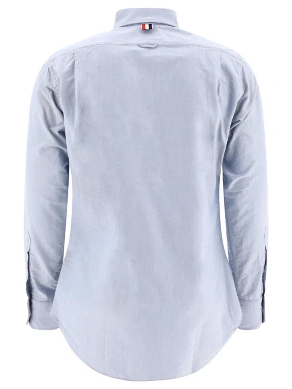 THOM BROWNE Classic Fit Cotton Button-down Shirt In Light Blue Product Image