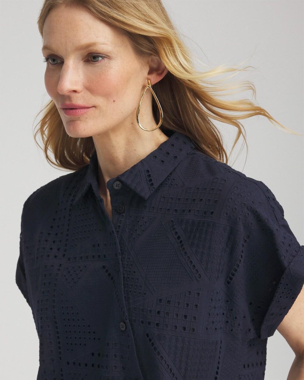 Poplin Diagonal Button Front Dress Product Image