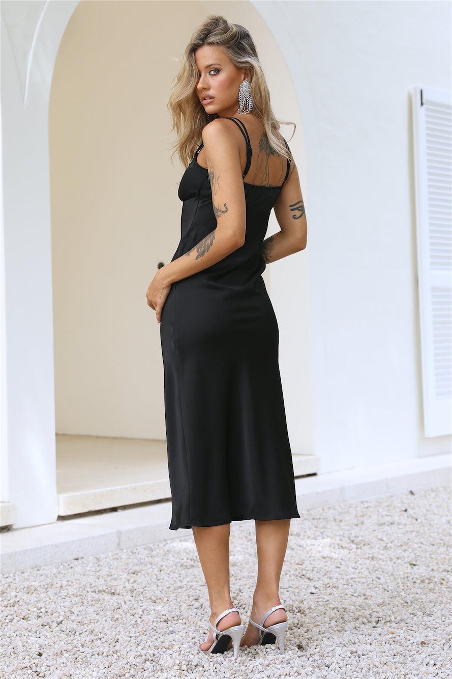 Pretty Details Midi Dress Black Product Image
