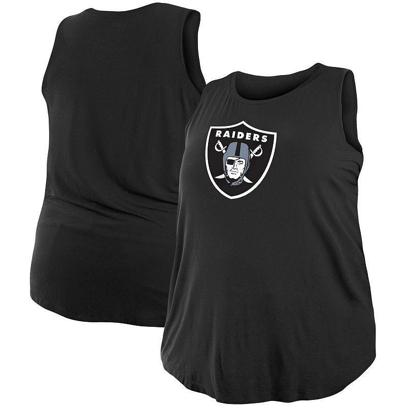 Womens New Era Black Las Vegas Raiders Plus Size Tank Top Product Image