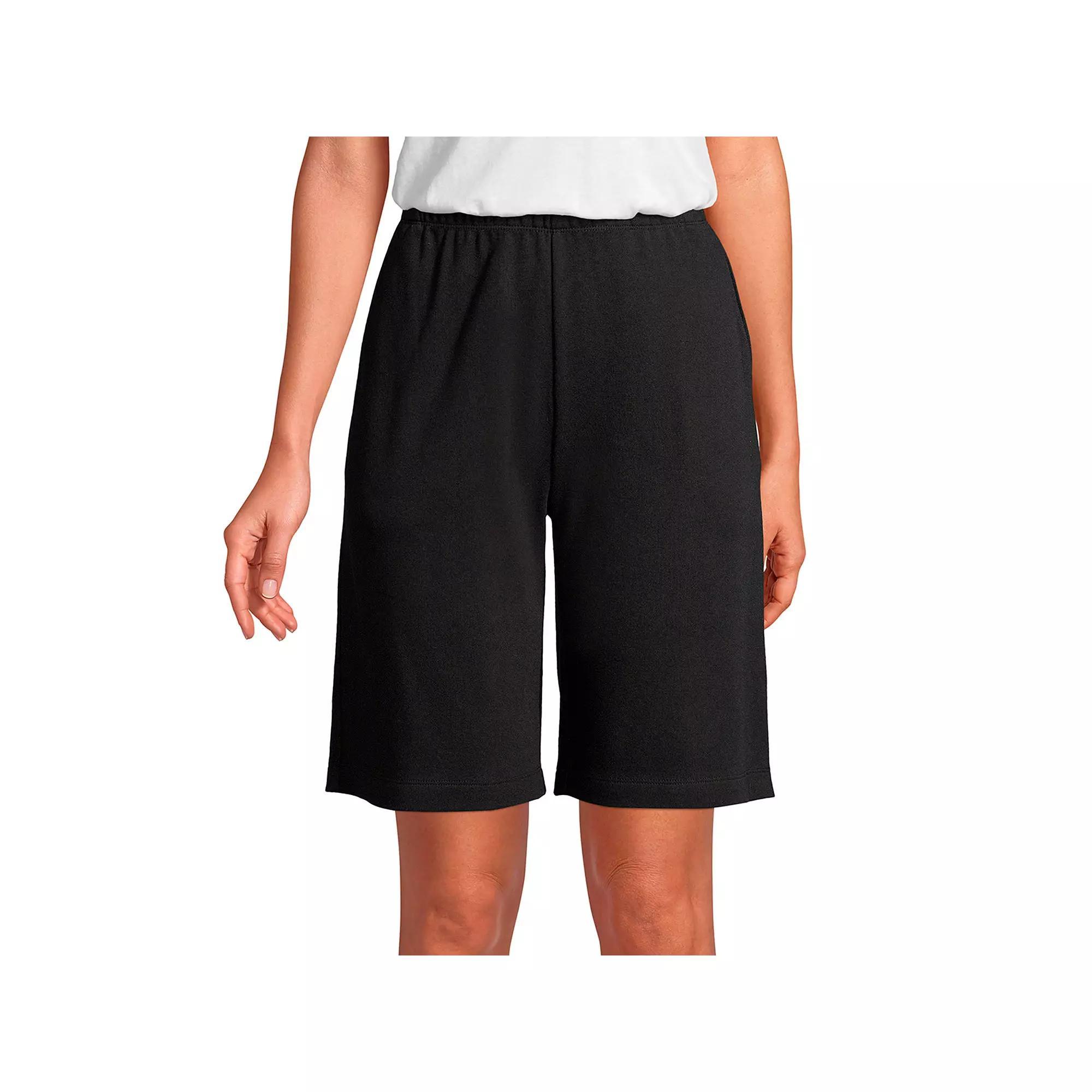 Plus Size Lands' End Sport Knit Pull-On Shorts, Women's, Size: 1XL, White Product Image