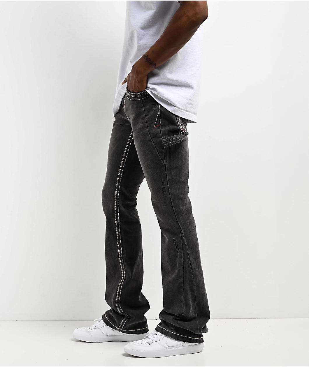 Ninth Hall Rogue Tapered Printed Smoke Skinny Jeans Product Image