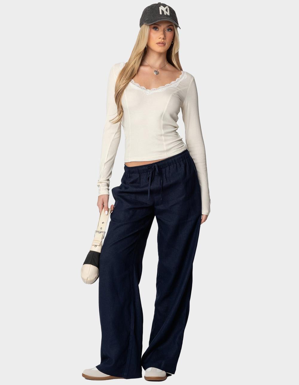 EDIKTED Yasmine Linen Look Pants Product Image