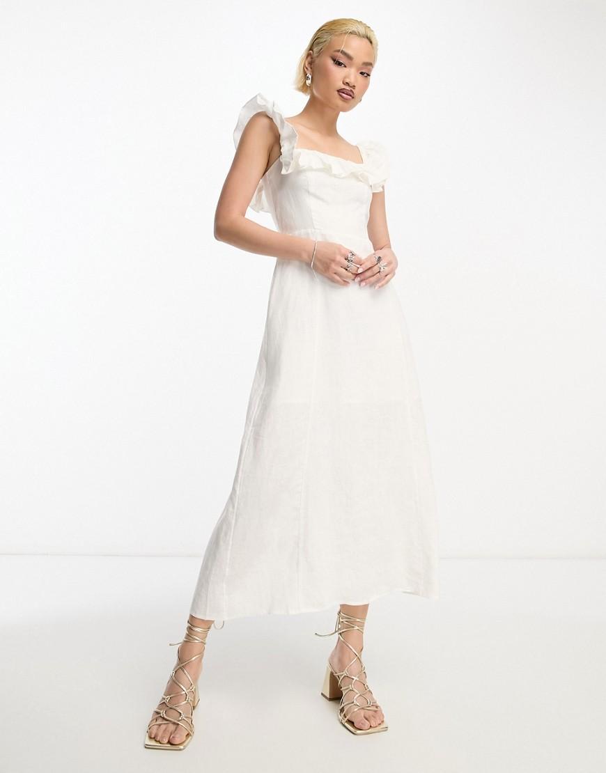 & Other Stories linen blend frill detail midaxi dress Product Image