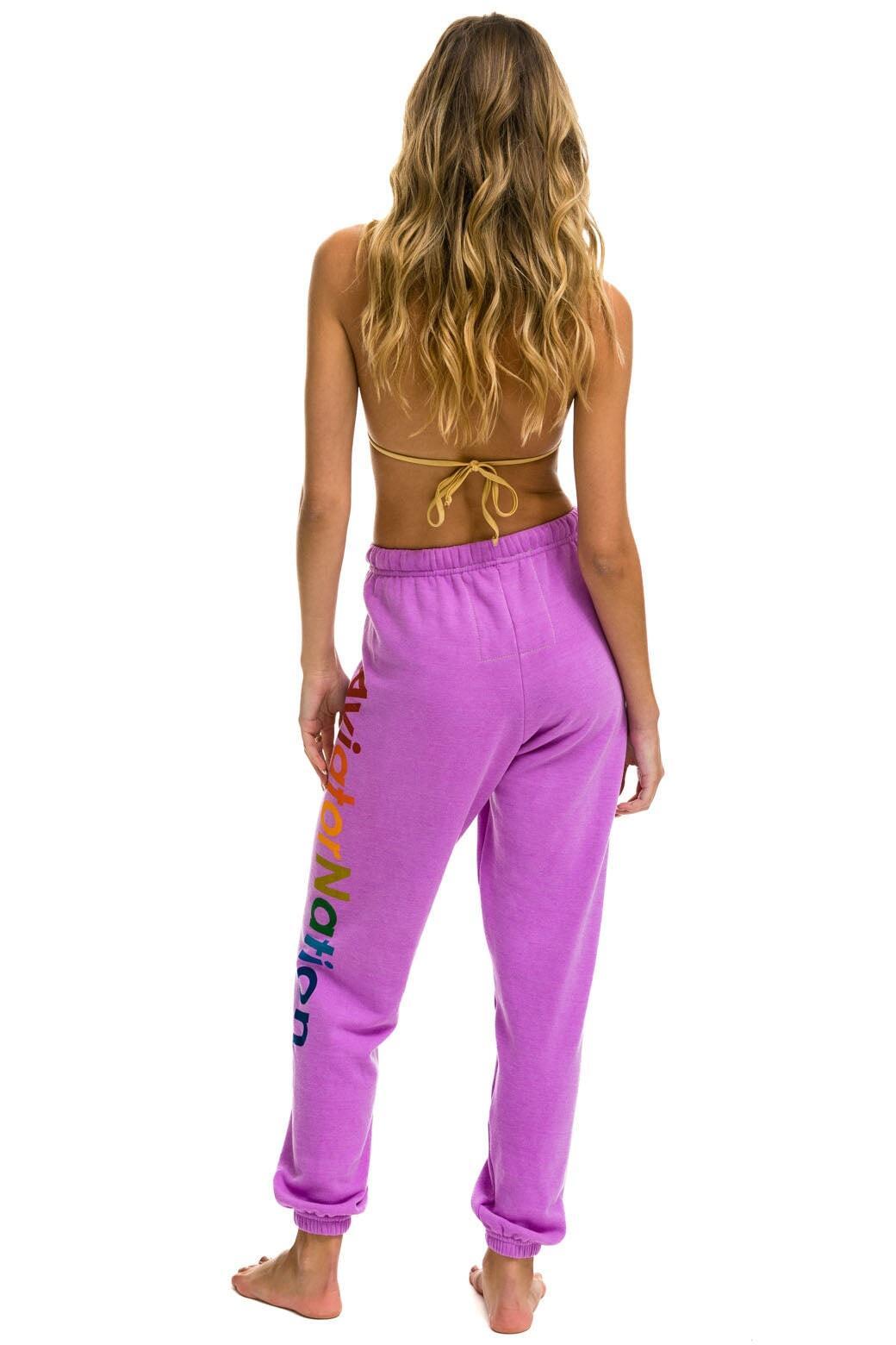 AVIATOR NATION SWEATPANTS - NEON PURPLE Female Product Image