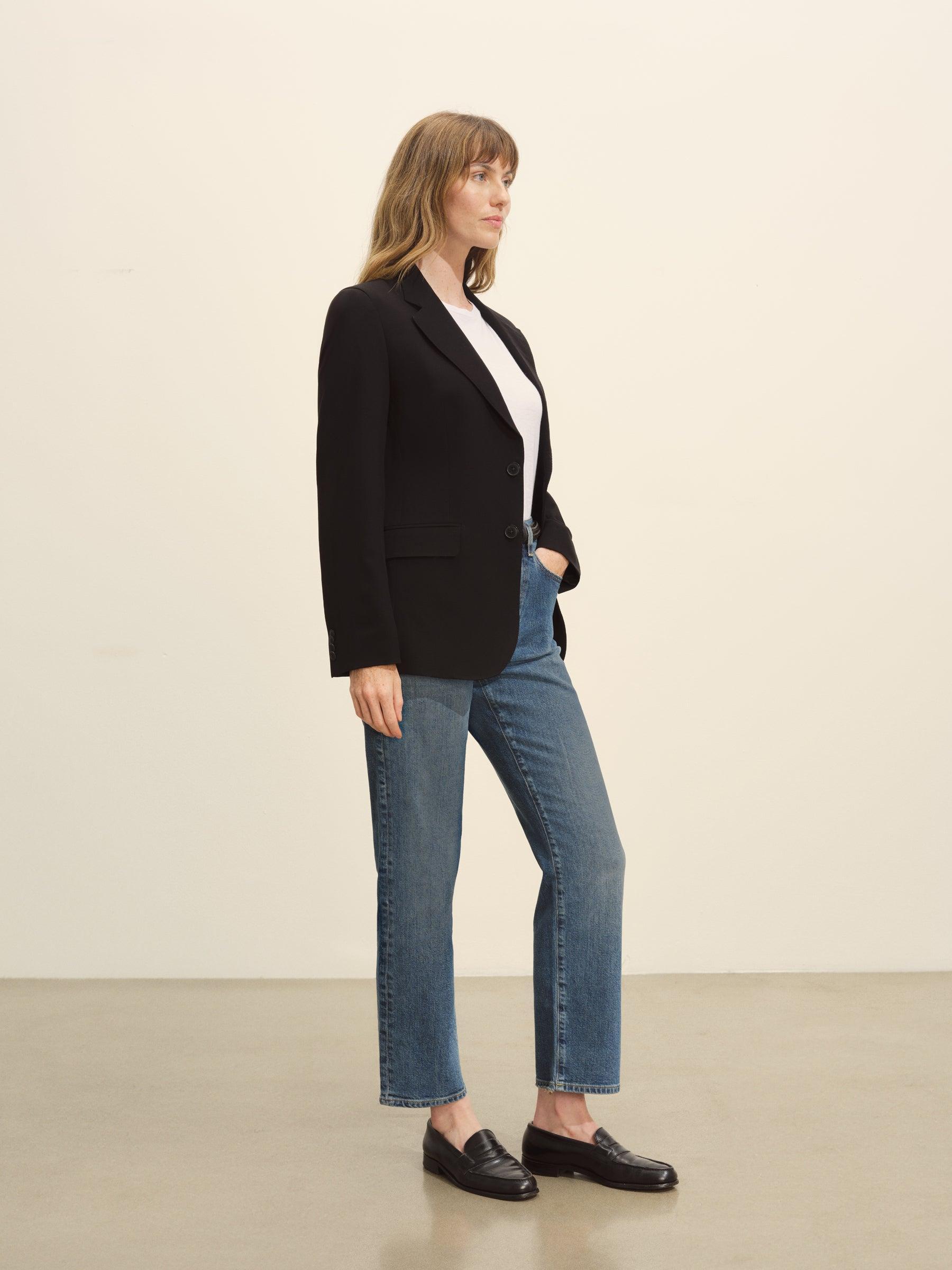 Black Fine Japanese Wool Blazer Product Image
