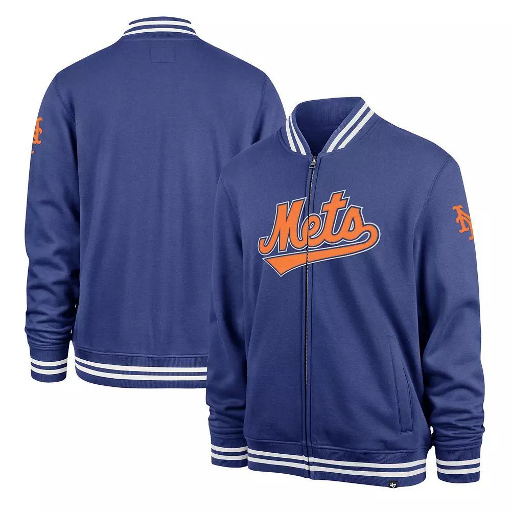 Men's '47 Royal New York Mets Wax Pack Pro Camden Full-Zip Track Jacket, Size: XL, Blue Product Image