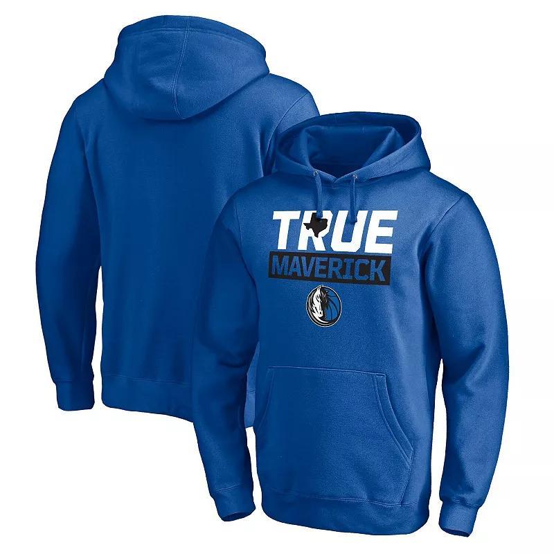 Men's Fanatics Branded Blue Dallas Mavericks Post Up Hometown Collection Fitted Pullover Hoodie, Size: Small Product Image