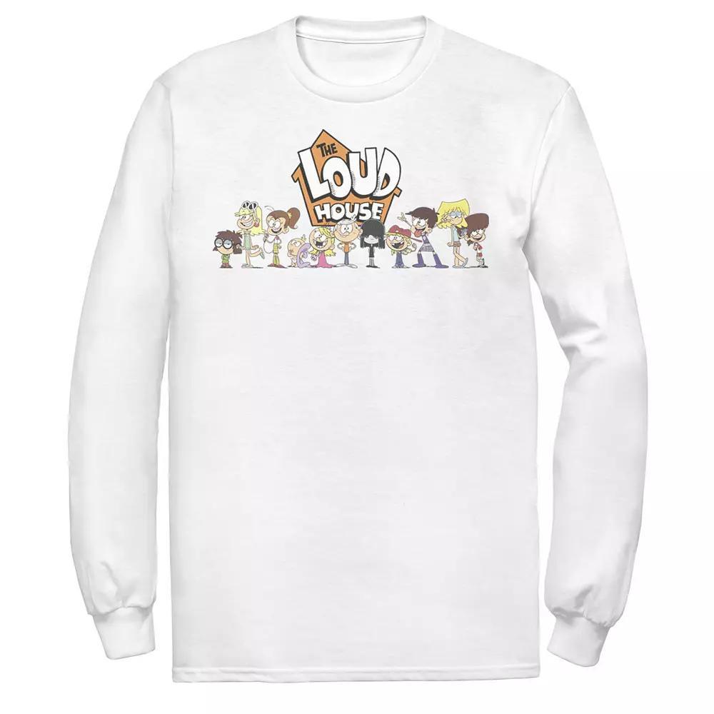 Mens Nickelodeon The Loud House Cast In A Row Logo Long Sleeve Graphic Tee Product Image