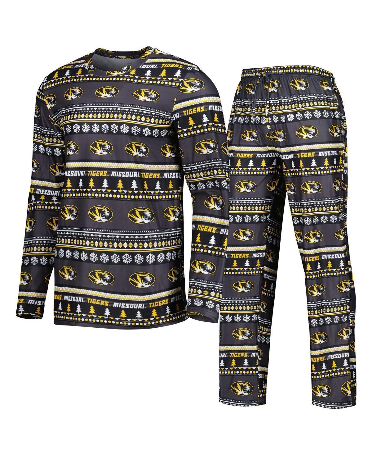 Men's Concepts Sport Black Missouri Tigers Swivel Long Sleeve T-Shirt & Pants Sleep Set, Size: Medium Product Image