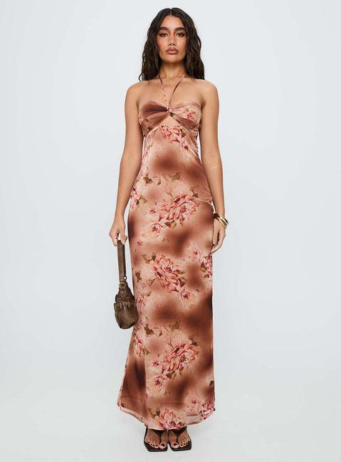 Saye Halter Twist Maxi Dress Multi Product Image