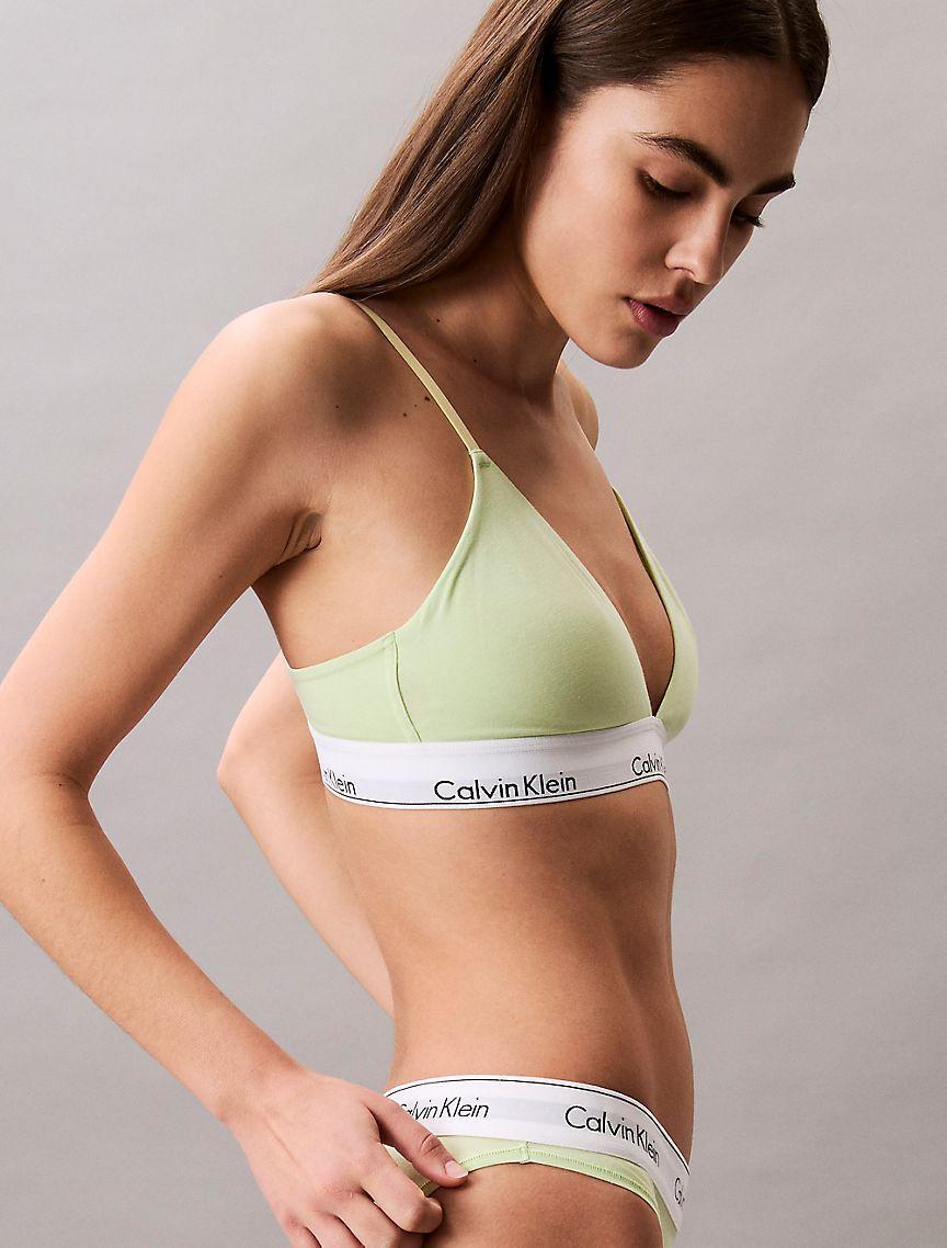 Calvin Klein Womens Icon Cotton Modal Lightly Lined Triangle Bralette - Orange Product Image