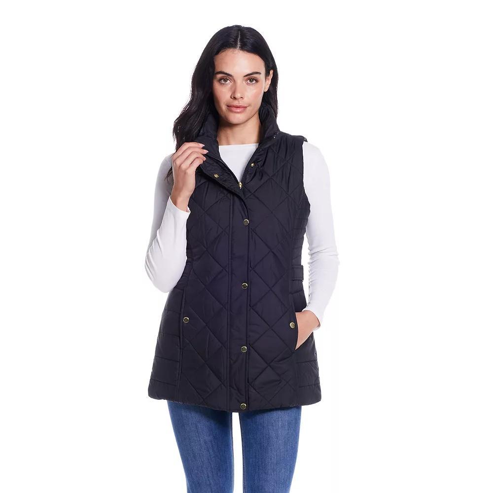 Women's Weathercast Quilted Longline Vest, Size: Large, Latte Product Image