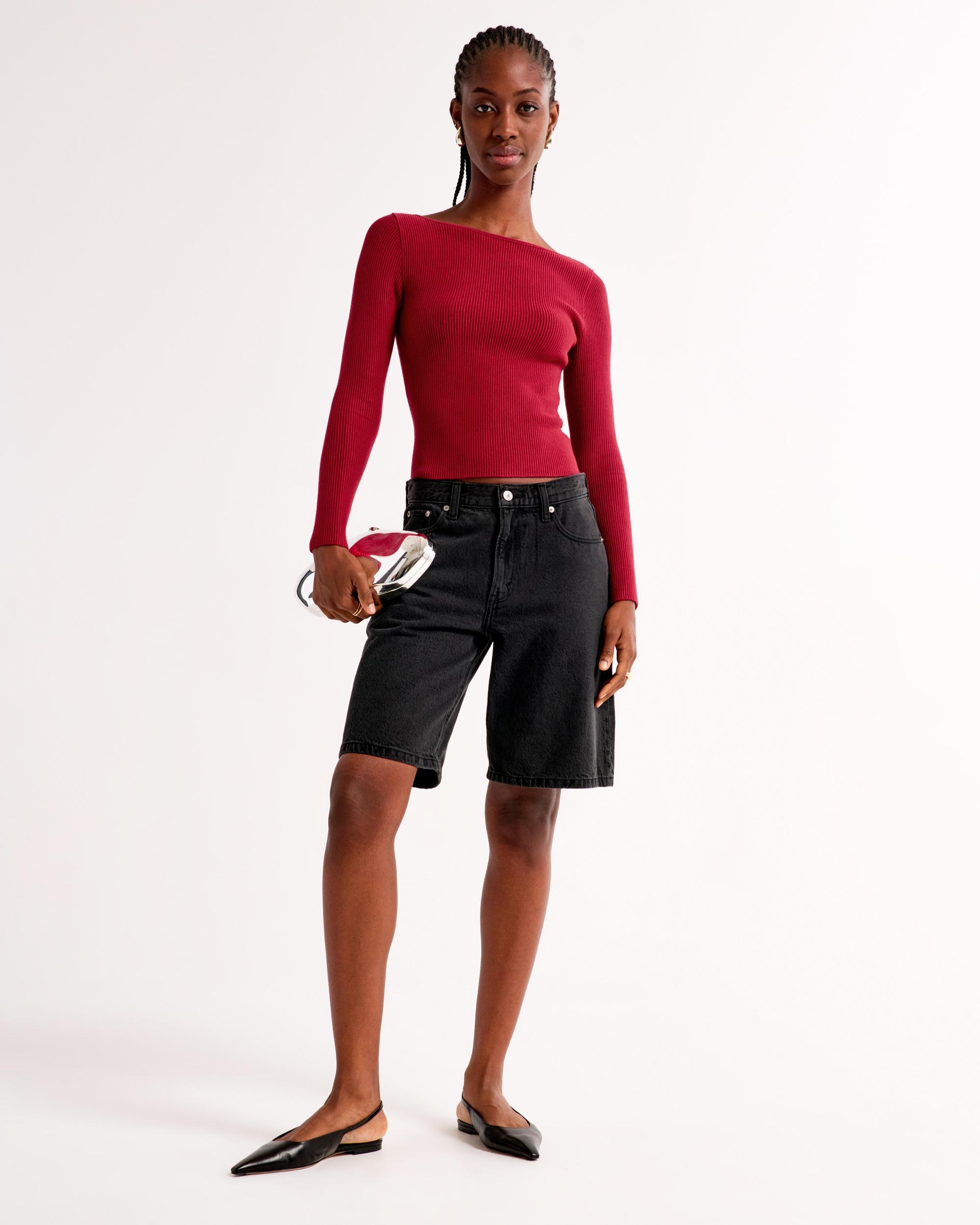Long-Sleeve Ottoman Slash Top Product Image