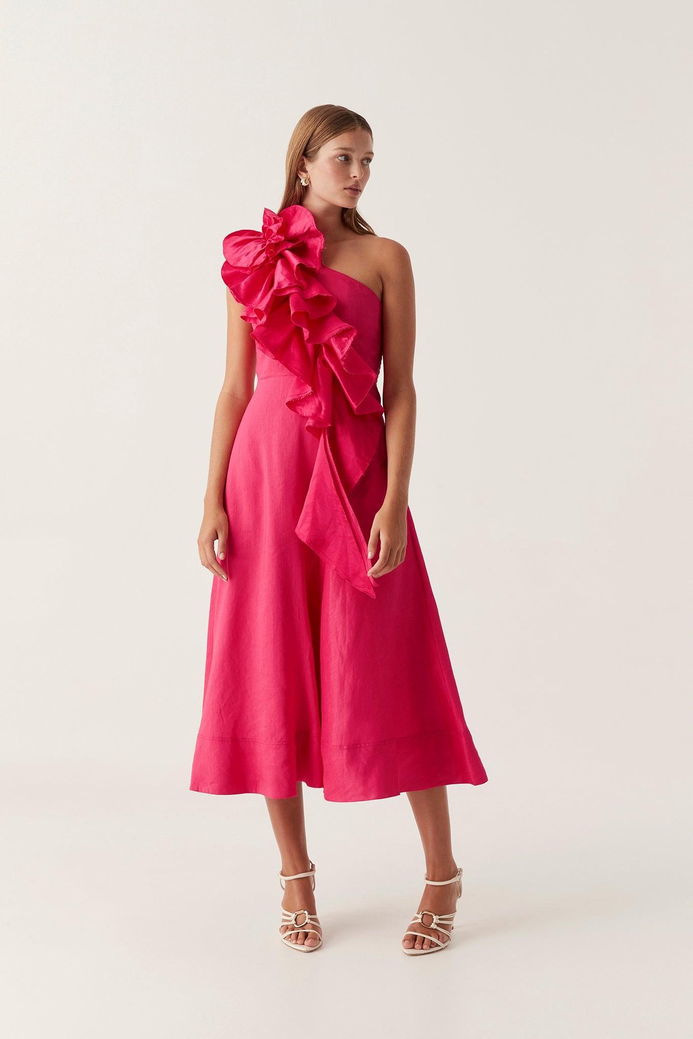 Adelia Ruffle Midi Dress Product Image