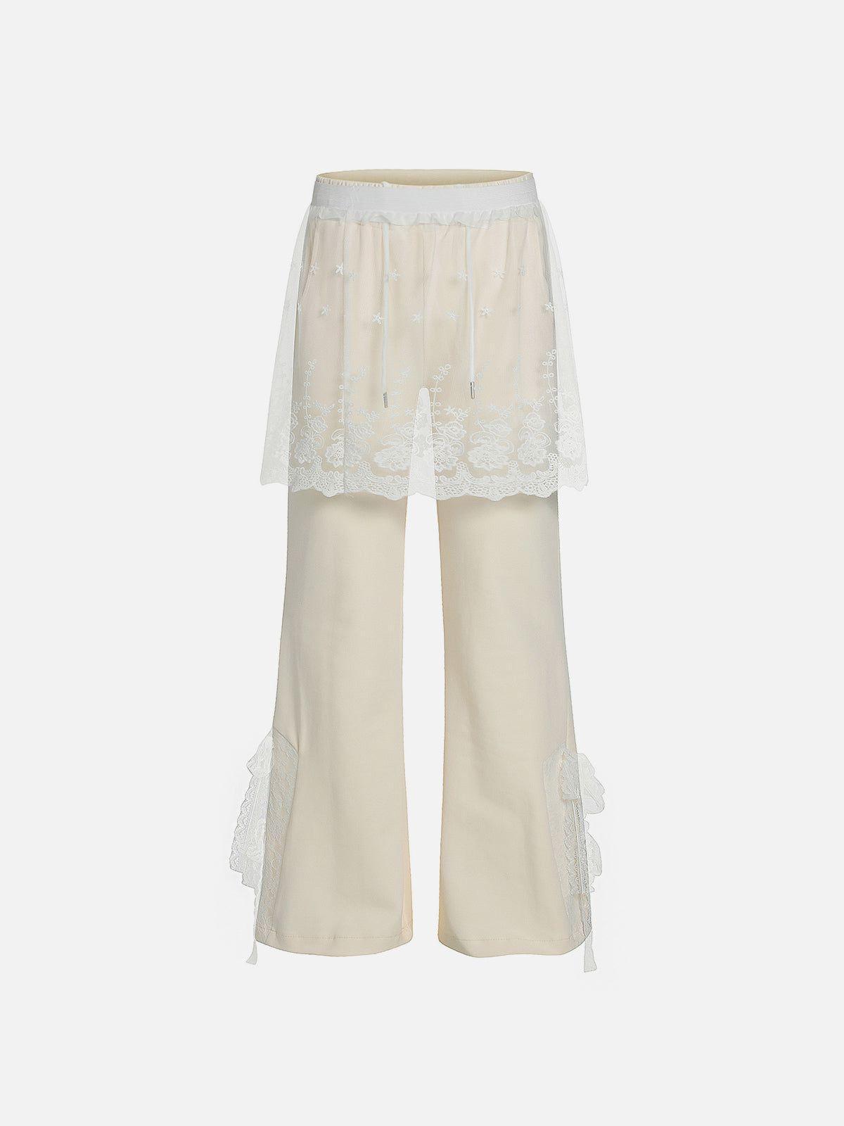 Aelfric Eden Lace Patchwork Bootcut Sweatpants Female Product Image