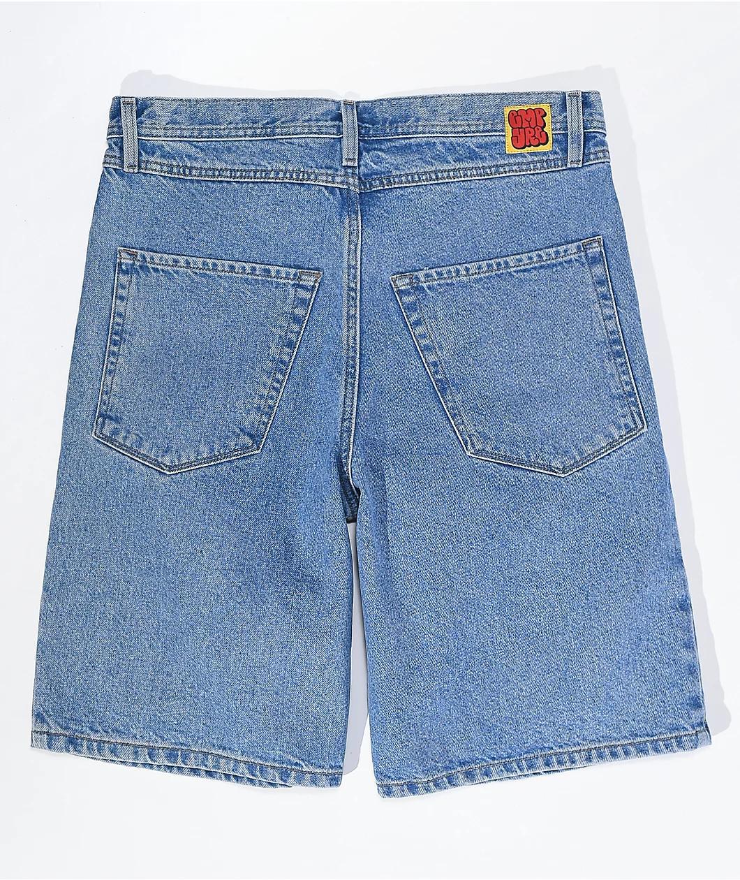 Empyre Scramble Ultra Wide Grey Wash Denim Skate Shorts Product Image