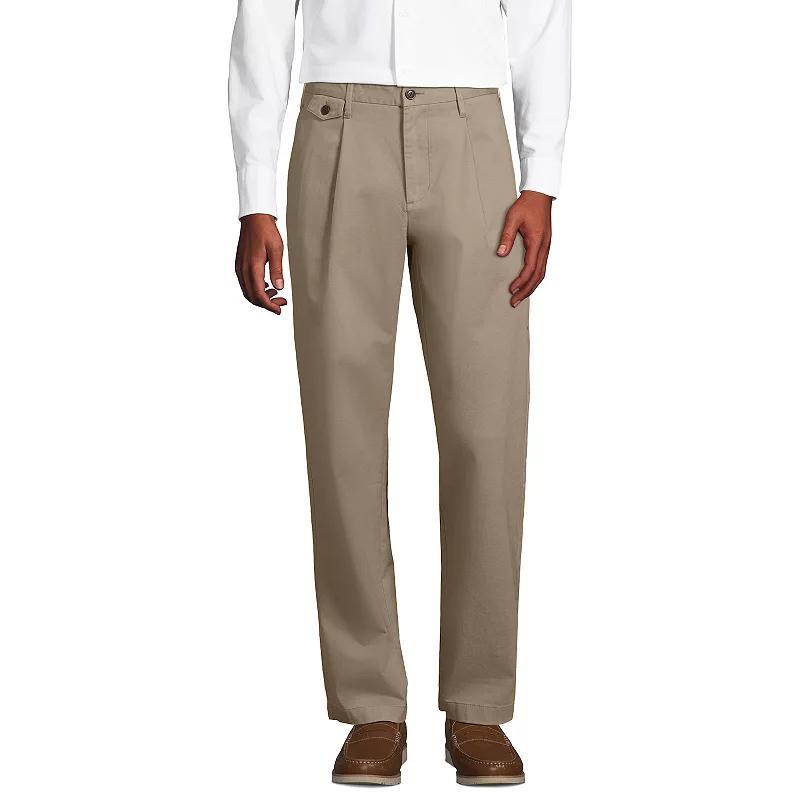 Mens Lands End Knockabout Pleated Wide Leg Chino Pants French Blue Product Image