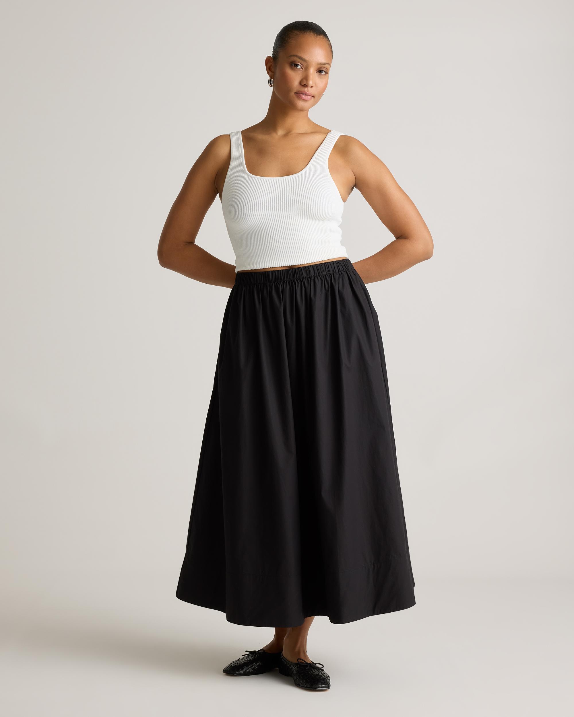 Quince | Women's Poplin A-line Maxi Skirt Size XL, Organic Cotton Product Image
