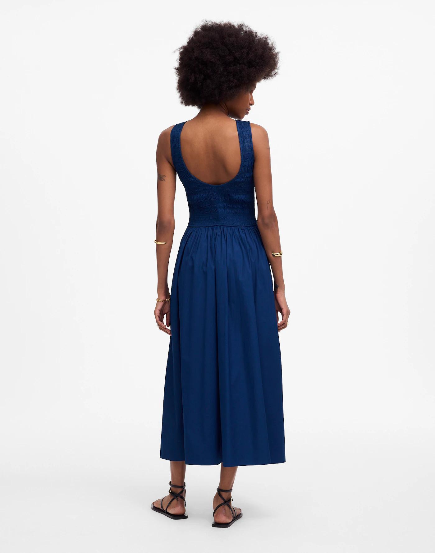 The Melody Scoopback Smocked Midi Dress Product Image
