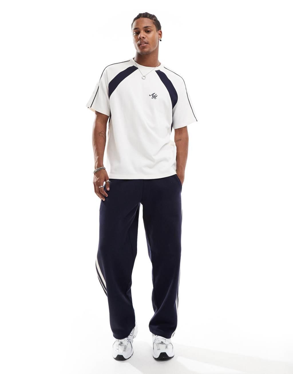 Alma de Ace t-shirt with contrast panel detail in white Product Image