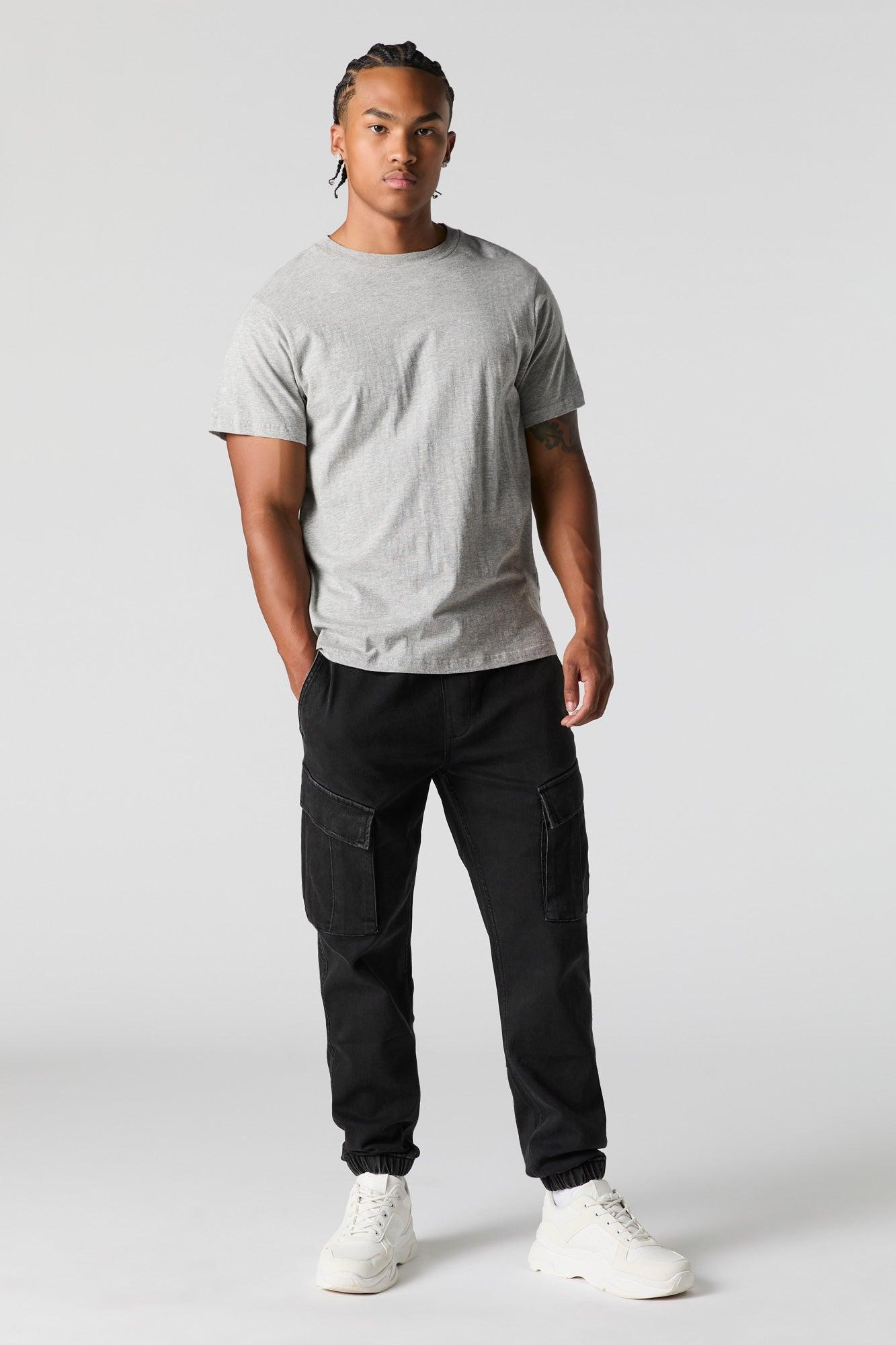 Denim Drawstring Cargo Jogger Male Product Image