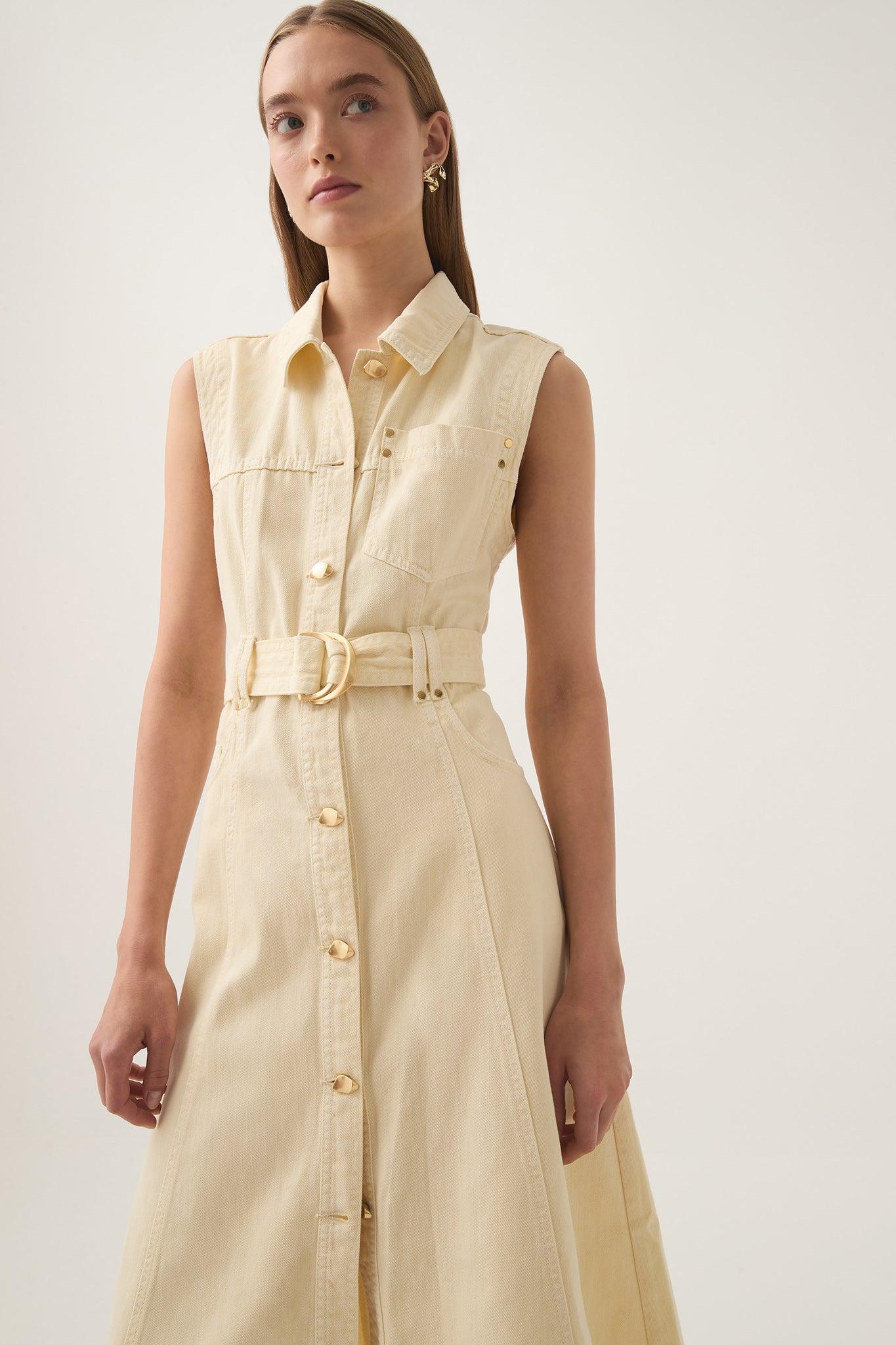 Ray Denim Midi Dress Product Image