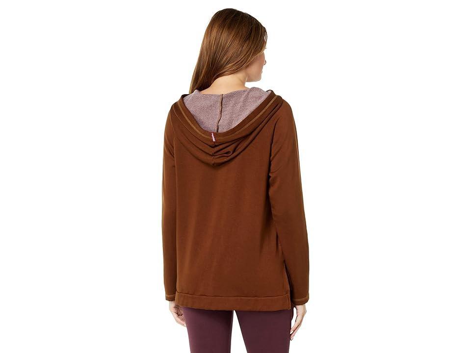 Hard Tail Slouchy Long Sleeve Hoodie (Cognac) Women's Sweatshirt Product Image