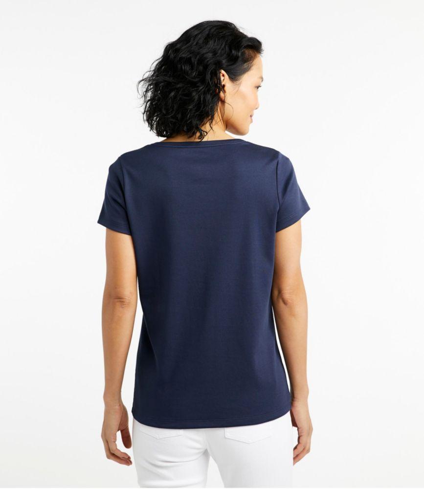 
                            Women's Pima Cotton Shaped V-Neck, Short-Sleeve
                         Product Image