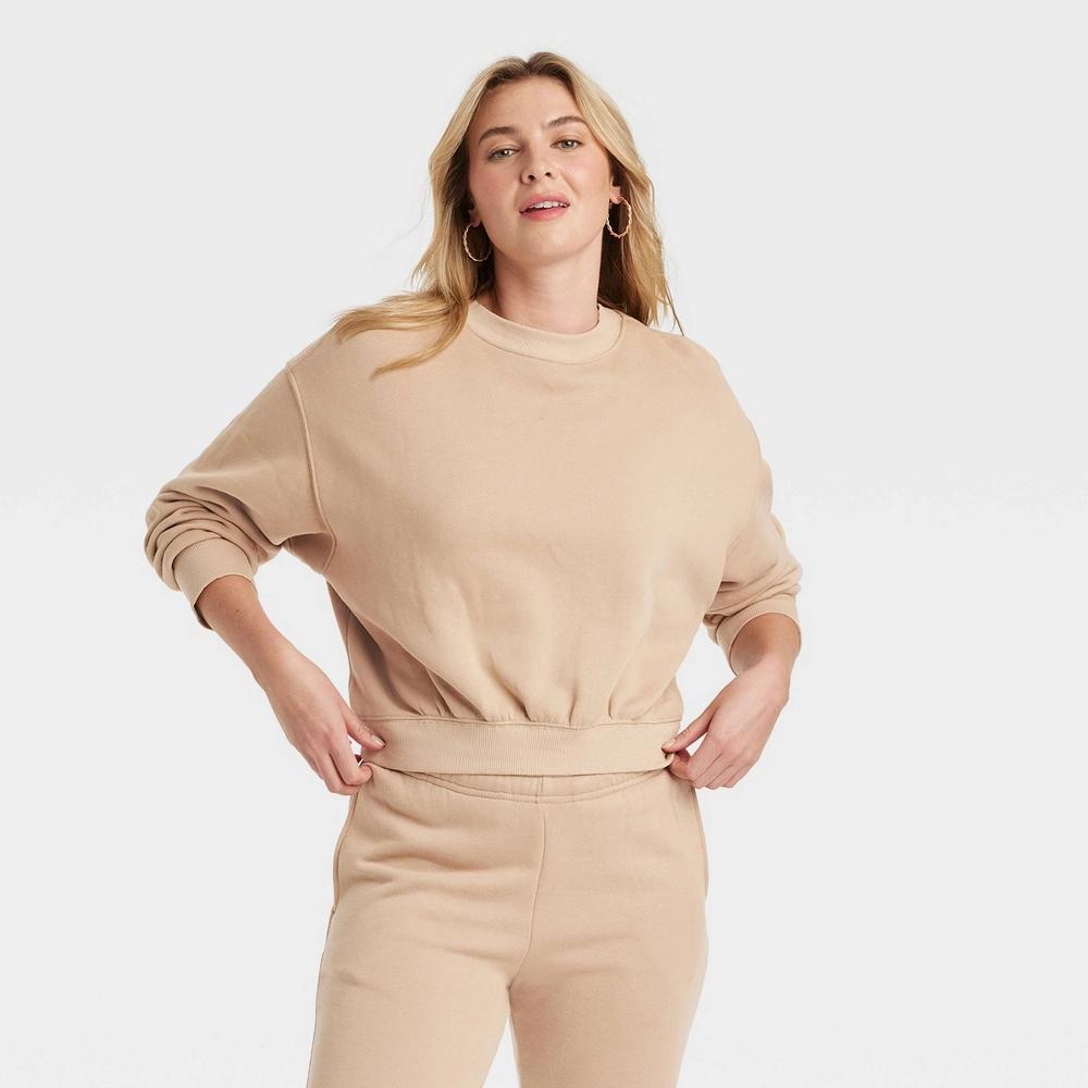 Womens Leisure Studio Pullover Sweatshirt - Universal Thread Tan Product Image