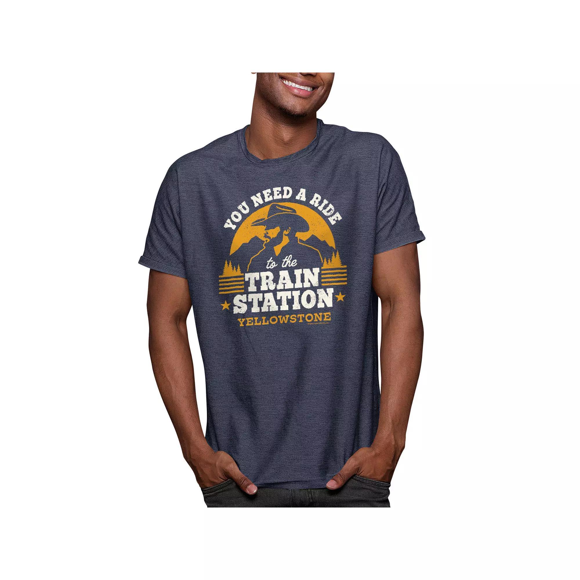 Mens Yellowstone Train Station Tee Product Image