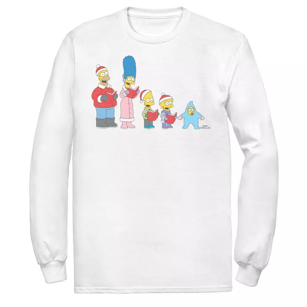 Men's The Simpsons Family Christmas Carolers Graphic Tee, Size: XXL, White Product Image