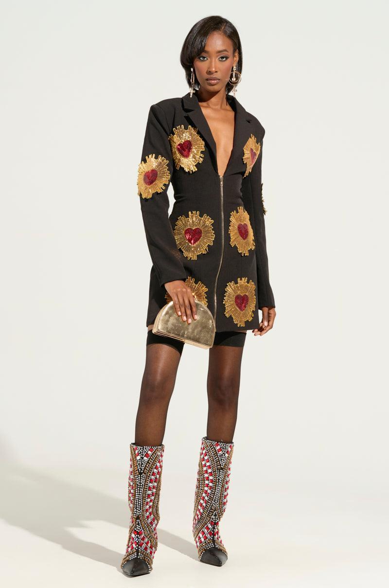 GLISTENIN IN GOLD BLAZER DRESS Product Image