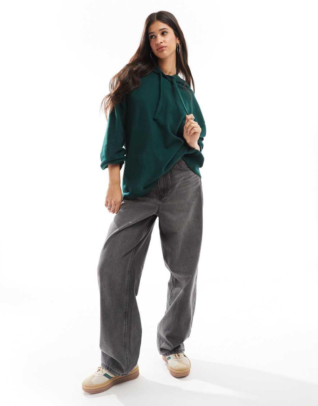 ASOS DESIGN supersoft oversized hoodie in dark green - part of a set Product Image