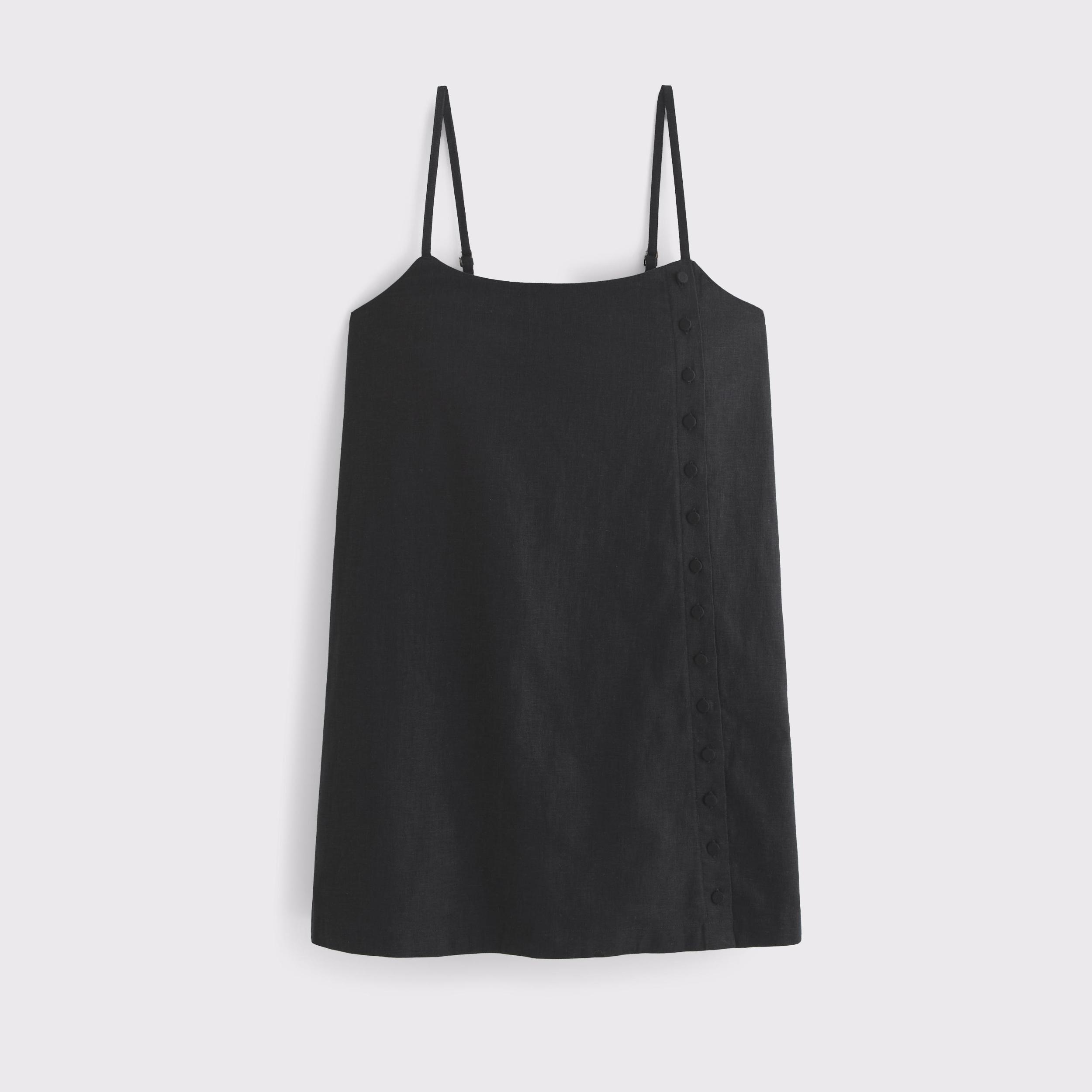 Linen-Blend Button Skort Product Image