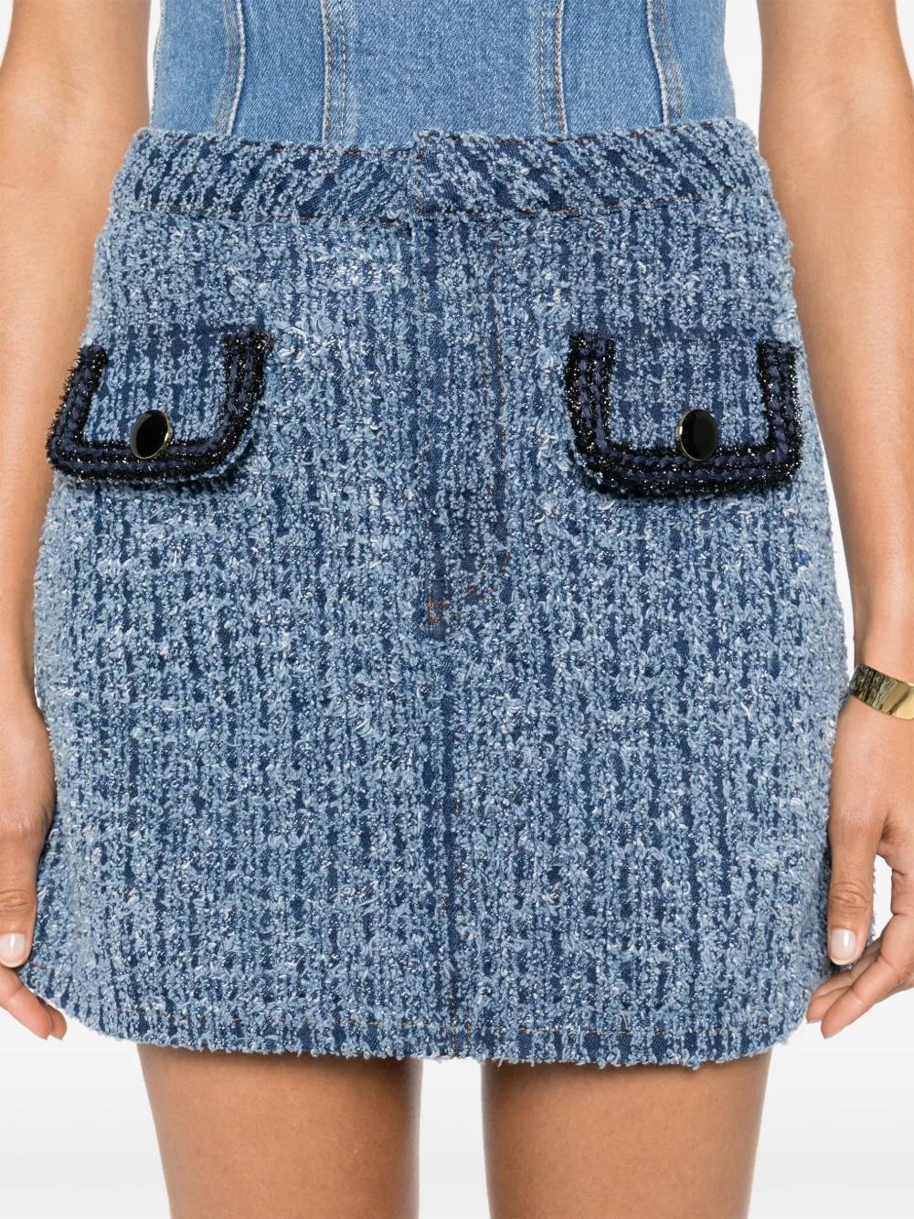 ripped denim mini skirt Product Image