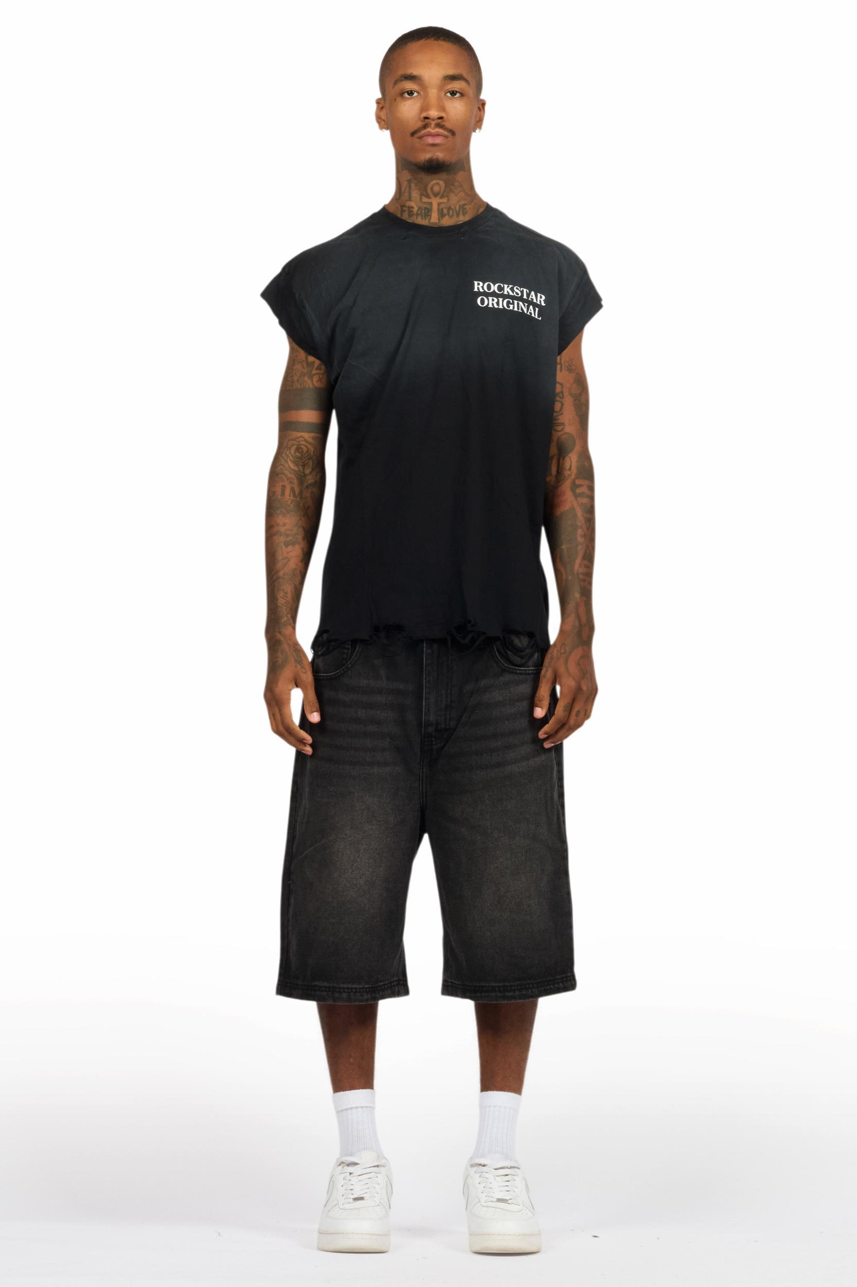 Drako Black Muscle Tee/Denim Jort Set Male Product Image