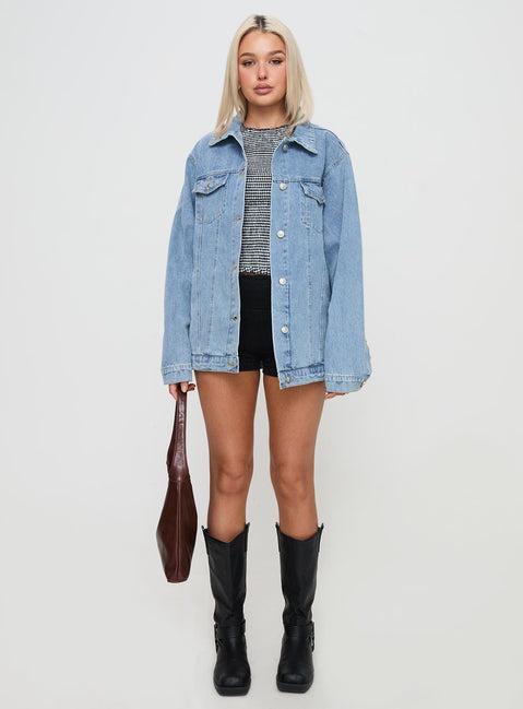 All You Need Denim Jacket Light Wash Product Image