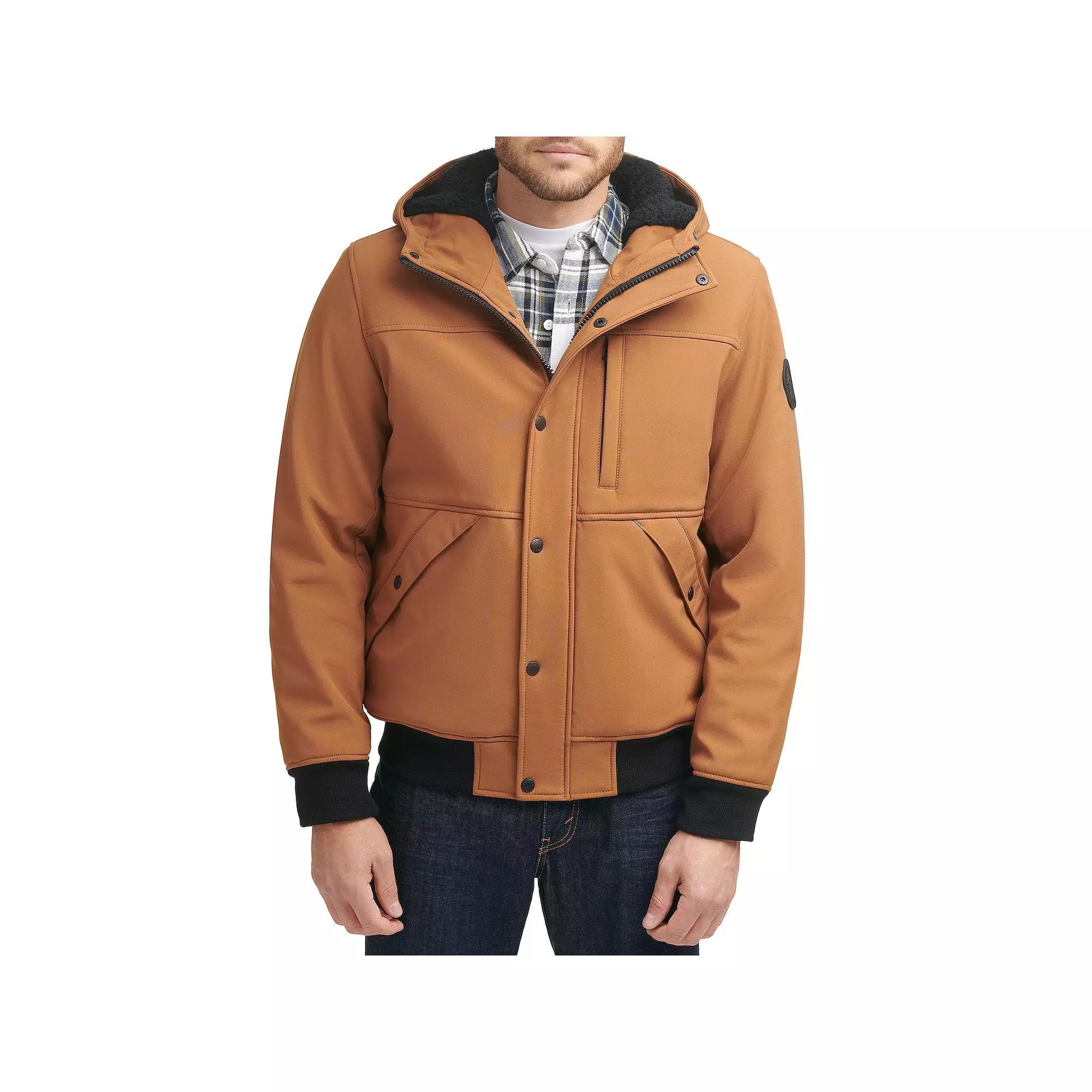 Men's Levi's® Mixed Media Hooded Bomber Jacket, Size: Medium, Green Product Image
