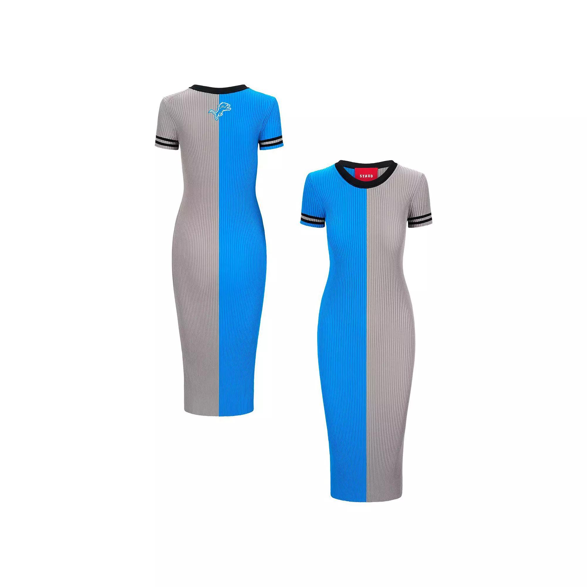 Women's STAUD  Blue/Silver Detroit Lions Colleen Dress, Size: Small Product Image