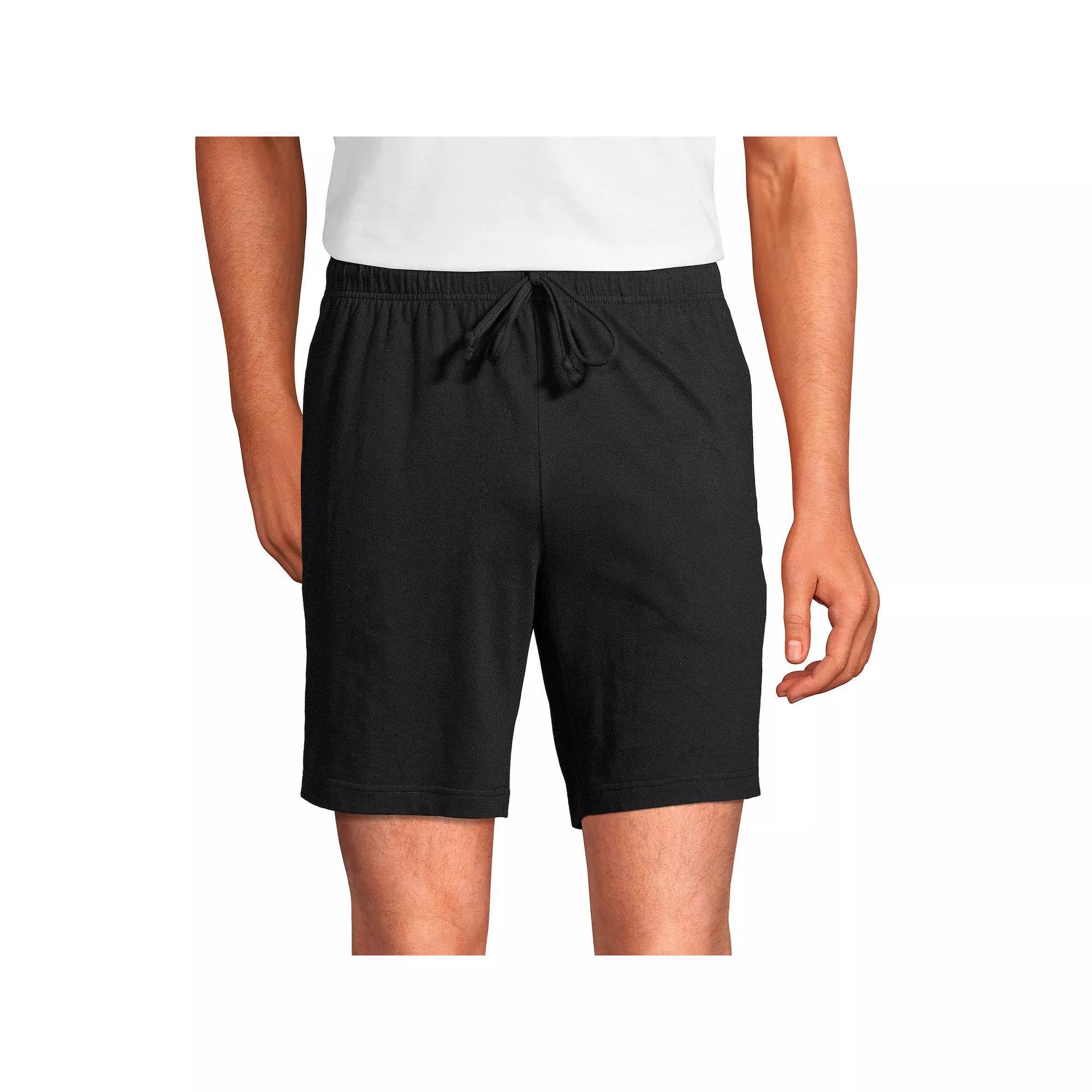 Men's Lands' End Knit Jersey Pajama Shorts, Size: Large, Black Product Image