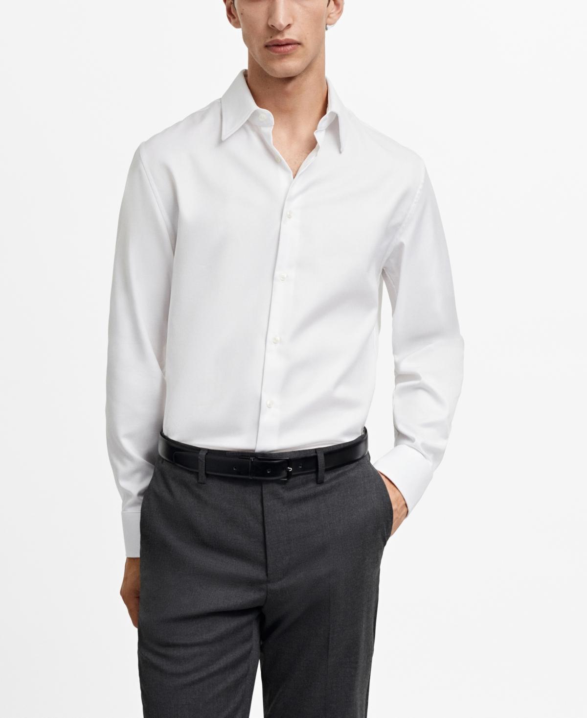 100% cotton slim-fit suit shirt - Men | MANGO USA Product Image